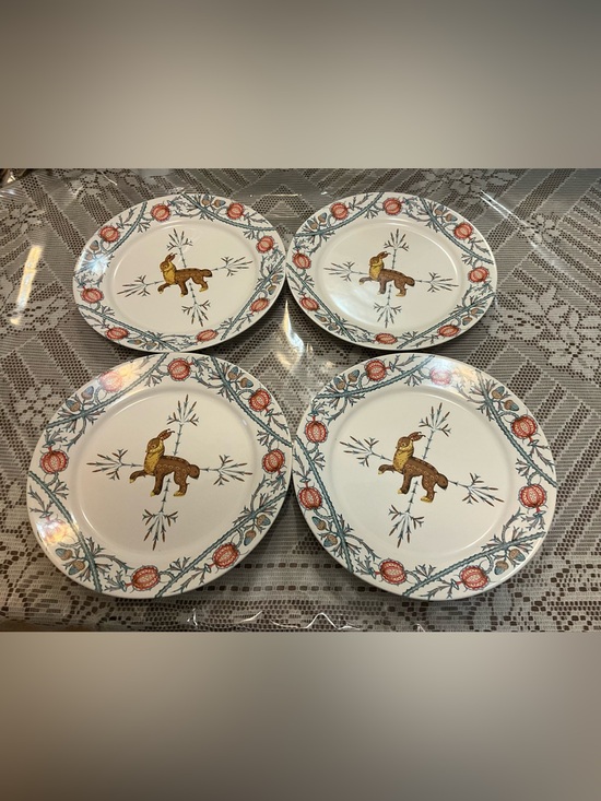 Klaus Haapaniemi Other - Decorative Cream Floral Border Dinner Plates - Set of 4